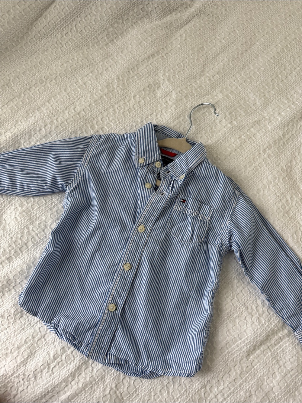 Tommy Hilfiger Blue & White Striped Button-Down Shirt